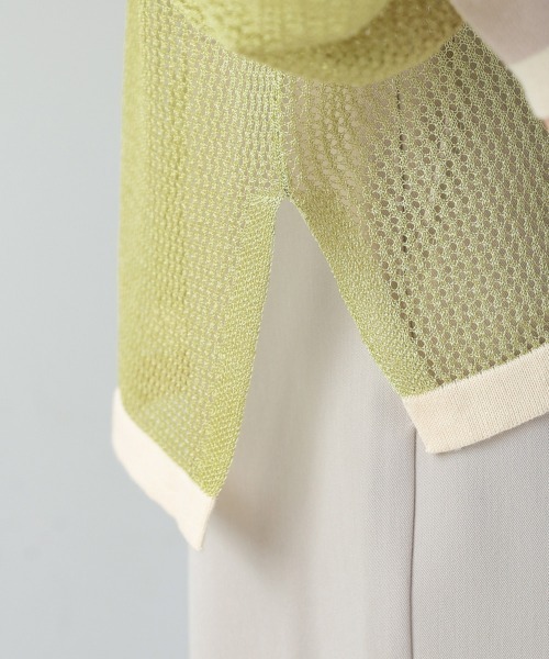 Bou Jeloud（ブージュルード）の「メッシュ袖ボリューム配色ニットプルオーバー（ニット/セーター・レディース・ライトグリーン/ブラック・FREE）」の22枚目の写真