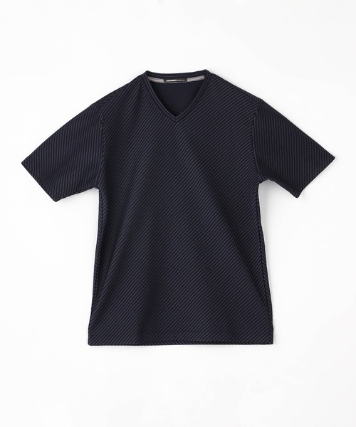 HIDEAWAYS NICOLE（ハイダウェイニコル）の「ブライトタックバイスＶネック半袖プルオーバー（Tシャツ/カットソー・メンズ・ネイビー/ホワイト/ブラック・LARGE/X-LARGE/MEDIUM）」の3枚目の写真