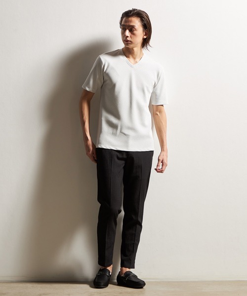 HIDEAWAYS NICOLE（ハイダウェイニコル）の「ブライトタックバイスＶネック半袖プルオーバー（Tシャツ/カットソー・メンズ・ネイビー/ホワイト/ブラック・LARGE/X-LARGE/MEDIUM）」の12枚目の写真