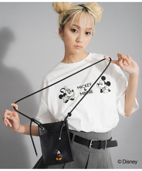 ANAP（アナップ）の「【ミッキーマウス】ANAP フェイクレザー ミニショルダーバッグ（ショルダーバッグ・レディース・ブラック・FREE）」の3枚目の写真