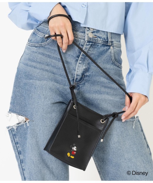 ANAP（アナップ）の「【ミッキーマウス】ANAP フェイクレザー ミニショルダーバッグ（ショルダーバッグ・レディース・ブラック・FREE）」の9枚目の写真