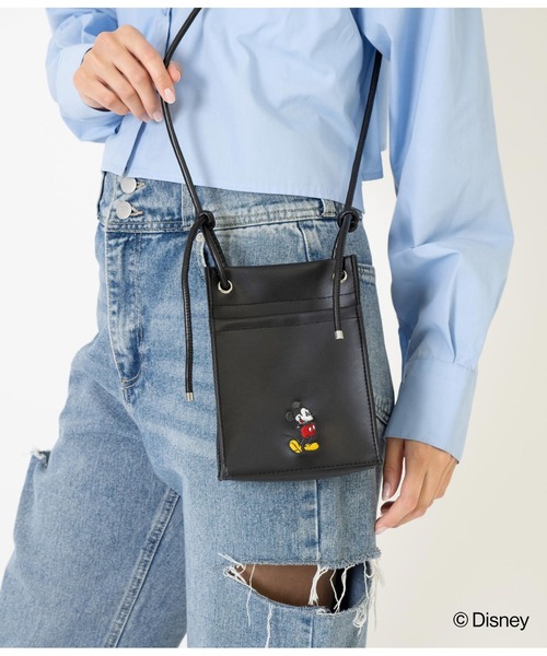 ANAP（アナップ）の「【ミッキーマウス】ANAP フェイクレザー ミニショルダーバッグ（ショルダーバッグ・レディース・ブラック・FREE）」の7枚目の写真