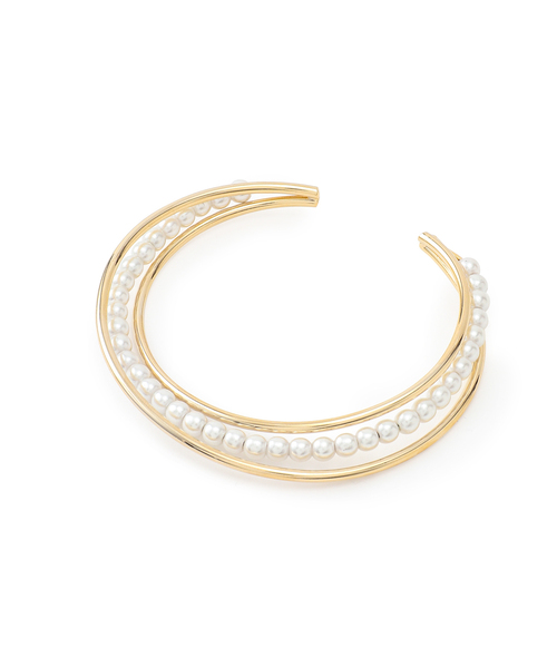 ROPE' PICNIC（ロペピクニック）の「パールデザインラインブレスレット（バングル/リストバンド・レディース・キナリ/ゴールド・FREE）」の2枚目の写真