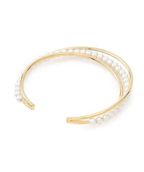 ROPE' PICNIC（ロペピクニック）の「パールデザインラインブレスレット（バングル/リストバンド・レディース・キナリ/ゴールド・FREE）」の4枚目の写真