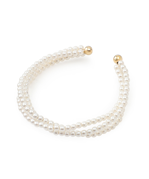 ROPE' PICNIC（ロペピクニック）の「パールデザインラインブレスレット（バングル/リストバンド・レディース・キナリ/ゴールド・FREE）」の6枚目の写真