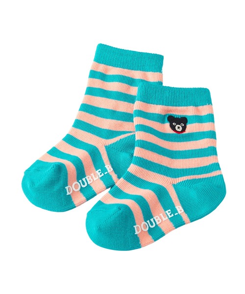 DOUBLE_B(ダブルビー)の「ボーダーソックス(ソックス/靴下・キッズ・サックスブルー/パープル/ブラック・19-21cm/17-19cm/13-15cm/11-13cm/15-17cm)」の3枚目の写真
