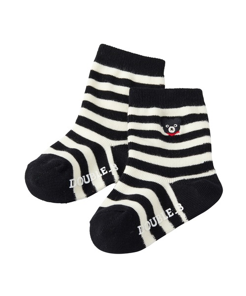DOUBLE_B(ダブルビー)の「ボーダーソックス(ソックス/靴下・キッズ・サックスブルー/パープル/ブラック・19-21cm/17-19cm/13-15cm/11-13cm/15-17cm)」の2枚目の写真
