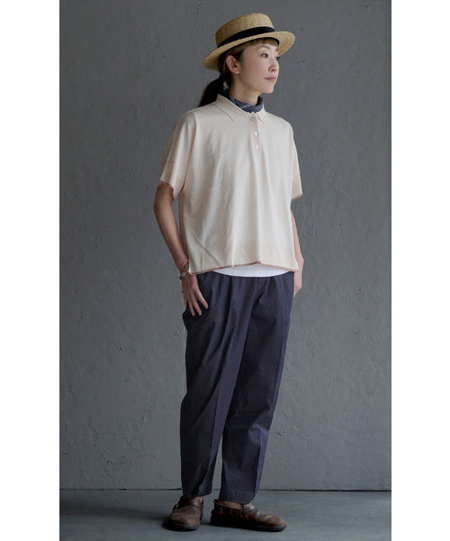apartment department（アパートメントデパートメント）の「ライトストレッチ テーパードパンツ（スラックス・レディース・ライトベージュ/ネイビー・フリー）」の6枚目の写真