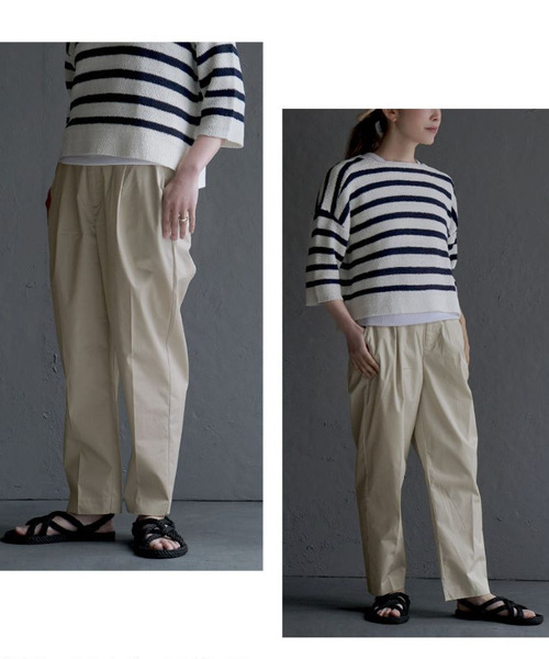 apartment department（アパートメントデパートメント）の「ライトストレッチ テーパードパンツ（スラックス・レディース・ライトベージュ/ネイビー・フリー）」の11枚目の写真