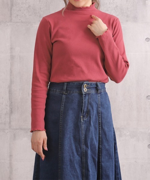 Coo+i(クーイ)の「リブハイネックメロウトップス(Tシャツ/カットソー・レディース・ブラック/チャコールグレー/ブラウン/テラコッタ/ネイビー/グレー/モカ/ワインレッド・FREE)」の11枚目の写真