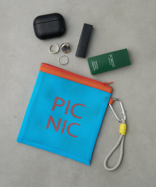 BIRTHDAY BAR（バースデイバー）の「スクエアメッシュポーチ　PICNIC（ポーチ・レディース・ネイビー/ブラウン/ブルー・0）」の3枚目の写真