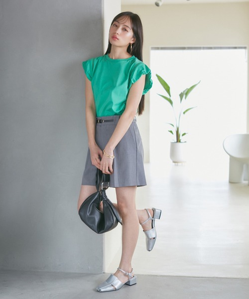 VIS（ビス）の「【新色追加】ワンタックショートパンツ【洗える】（その他パンツ・レディース・ベージュ/グレー/ブラック系その他/ライトグレー/ベージュ系その他・M/S）」の6枚目の写真