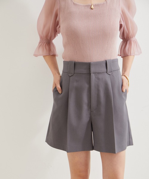 VIS（ビス）の「【新色追加】ワンタックショートパンツ【洗える】（その他パンツ・レディース・ベージュ/グレー/ブラック系その他/ライトグレー/ベージュ系その他・M/S）」の11枚目の写真