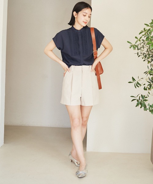 VIS（ビス）の「【新色追加】ワンタックショートパンツ【洗える】（その他パンツ・レディース・ベージュ/グレー/ブラック系その他/ライトグレー/ベージュ系その他・M/S）」の14枚目の写真