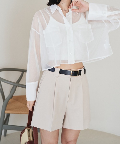 VIS（ビス）の「【新色追加】ワンタックショートパンツ【洗える】（その他パンツ・レディース・ベージュ/グレー/ブラック系その他/ライトグレー/ベージュ系その他・M/S）」の17枚目の写真