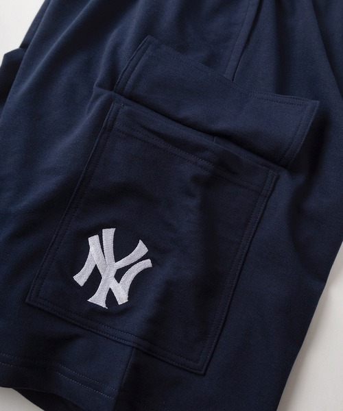 MLB（メジャーリーグベースボール）の「【MAJOR LEAGUE BASEBALL/メジャーリーグベースボール】MLB 3TEAM LOGO ミッドサイズ刺繍＆ワンポイントロゴデザイン スウェットカーゴショーツ/ショートパンツ（その他パンツ・メンズ・ブラック/ヘザーグレー/ネイビー・M/L/XL）」の8枚目の写真