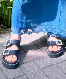 ビジューフットベッドサンダル