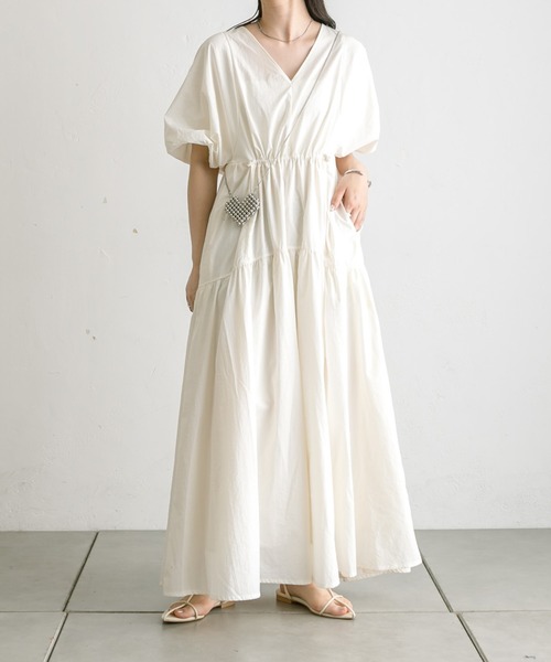 mystic(ミスティック)の「ドロストギャザーワンピース(ワンピース・レディース・ブラック/グリーン/オフホワイト/ブルー/イエロー・2/0/1)」の20枚目の写真