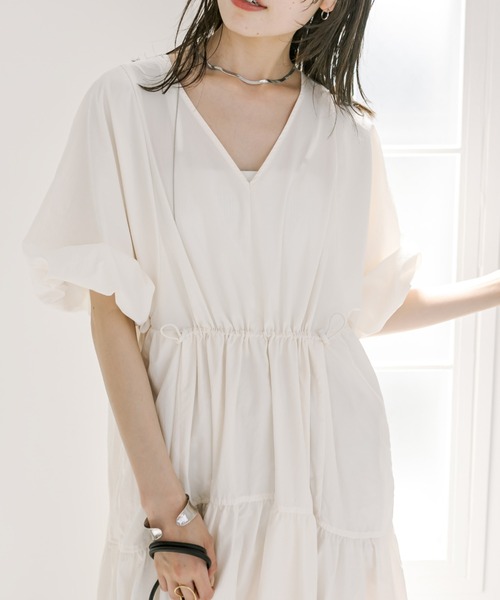 mystic(ミスティック)の「ドロストギャザーワンピース(ワンピース・レディース・ブラック/グリーン/オフホワイト/ブルー/イエロー・2/0/1)」の15枚目の写真