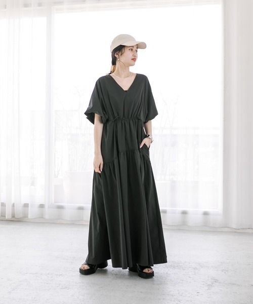 mystic(ミスティック)の「ドロストギャザーワンピース(ワンピース・レディース・ブラック/グリーン/オフホワイト/ブルー/イエロー・2/0/1)」の18枚目の写真