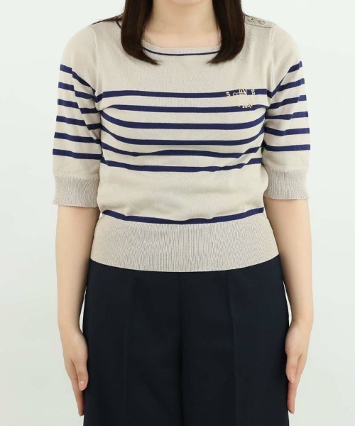 an another angelus(アンアナザーアンジェラス)の「ロゴ刺繍ボーダーニットプルオーバー/ananotherangelus(ニット/セーター・レディース・ブルー/ミント/ネイビー・FREE)」の8枚目の写真