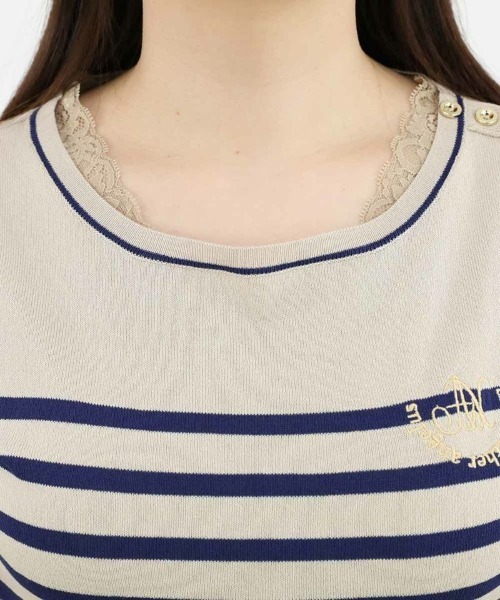 an another angelus(アンアナザーアンジェラス)の「ロゴ刺繍ボーダーニットプルオーバー/ananotherangelus(ニット/セーター・レディース・ブルー/ミント/ネイビー・FREE)」の9枚目の写真