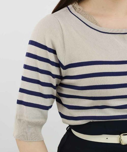 an another angelus(アンアナザーアンジェラス)の「ロゴ刺繍ボーダーニットプルオーバー/ananotherangelus(ニット/セーター・レディース・ブルー/ミント/ネイビー・FREE)」の11枚目の写真