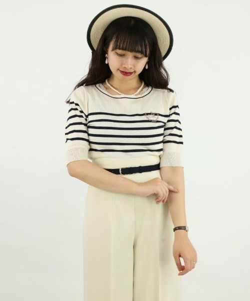 an another angelus(アンアナザーアンジェラス)の「ロゴ刺繍ボーダーニットプルオーバー/ananotherangelus(ニット/セーター・レディース・ブルー/ミント/ネイビー・FREE)」の16枚目の写真