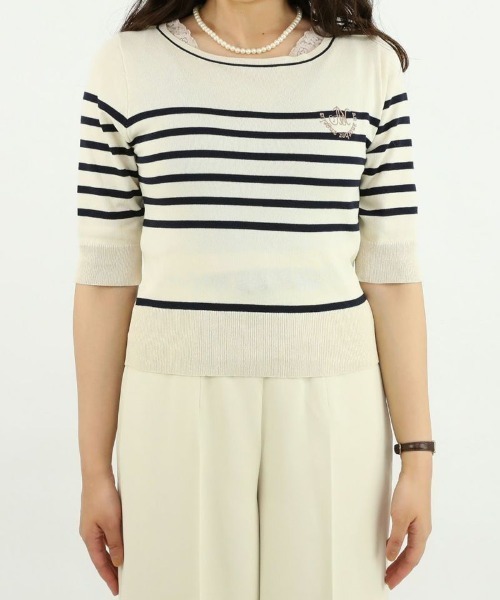 an another angelus(アンアナザーアンジェラス)の「ロゴ刺繍ボーダーニットプルオーバー/ananotherangelus(ニット/セーター・レディース・ブルー/ミント/ネイビー・FREE)」の18枚目の写真