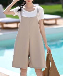 TeddyShop（テディショップ）の「【UVカット率 99%以上】レディース ハーフ丈バッククロスラッシュガードサロペットキャミソール（ラッシュガード）」