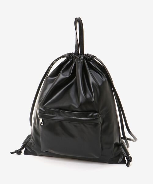 MAJESTIC LEGON(マジェスティックレゴン)の「フェイクレザーナップサック(バックパック/リュック・レディース・シルバー/ブラック/アイボリー・FREE)」の11枚目の写真