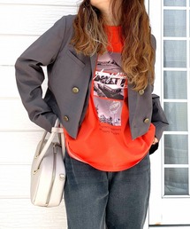 ダブルブレストショートテーラージャケット