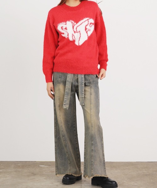 ROOPTOKYO(ループトウキョウ)の「▲FRONT DESIGN KNIT PULLOVER/フロントデザイン ニットプルオーバー(ニット/セーター・レディース・レッド/ホワイト/ブラック・M/L/S)」の20枚目の写真