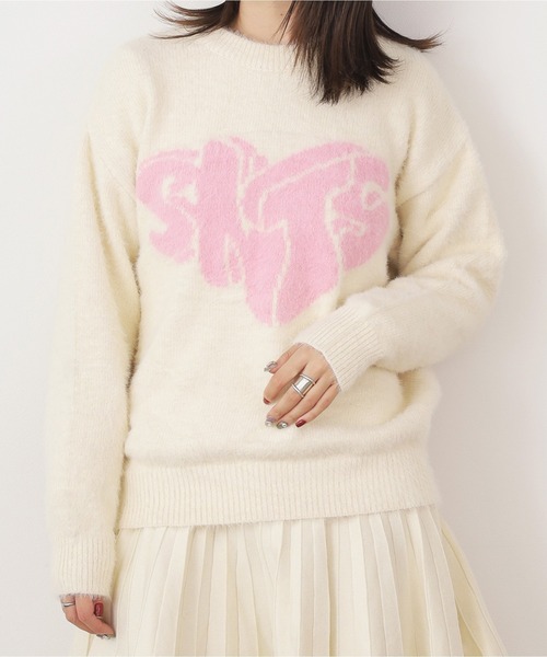 ROOPTOKYO(ループトウキョウ)の「▲FRONT DESIGN KNIT PULLOVER/フロントデザイン ニットプルオーバー(ニット/セーター・レディース・レッド/ホワイト/ブラック・M/L/S)」の12枚目の写真