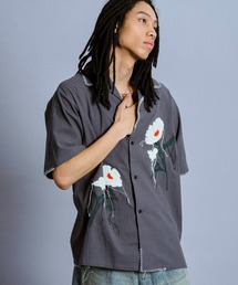 Camphor wood(Jt@[Ebh)flower embroidery SAGARA h/s shirt / TKԎhJJK[[Vc(Vc/uEX)