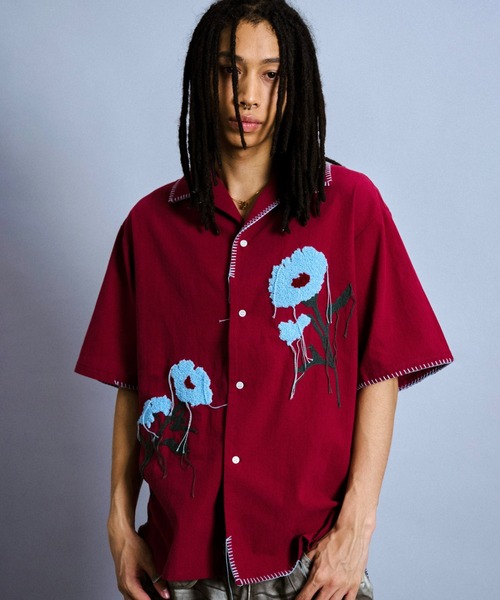 Camphor wood（カンファーウッド）の「flower embroidery SAGARA h/s