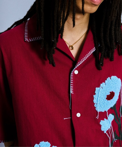 トップス Camphor wood flower embroideryshirt flower embroidery SAGARA h/s shirt – CAMPHOR WOOD - OFFICIAL