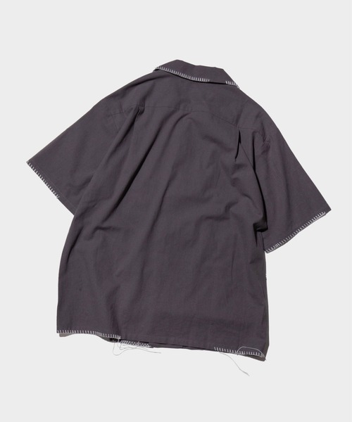 【サイズM】Camphor wood シャツ　刺繍 Camphor wood シャツ flower embroidery SAGARA h/s shirt