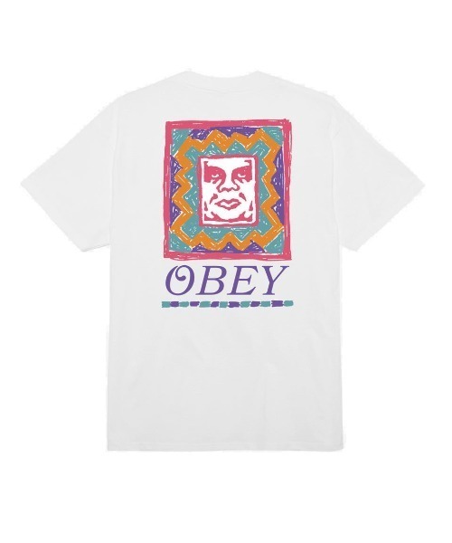 OBEY(オベイ)の「OBEY THROWBACK CLASSIC T-SHIRT(オベイ スローバック クラシック Tシャツ)(Tシャツ/カットソー・メンズ・ブラック/クリーム/ホワイト・MEDIUM/LARGE/X-LARGE)」の1枚目の写真