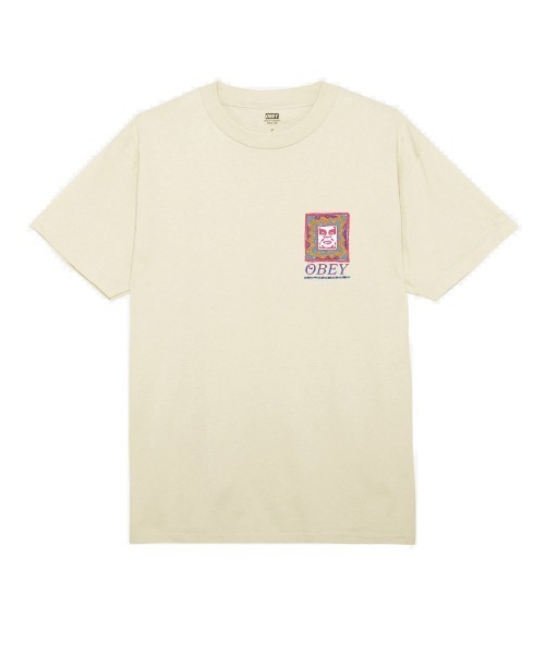 OBEY(オベイ)の「OBEY THROWBACK CLASSIC T-SHIRT(オベイ スローバック クラシック Tシャツ)(Tシャツ/カットソー・メンズ・ブラック/クリーム/ホワイト・MEDIUM/LARGE/X-LARGE)」の6枚目の写真