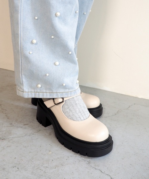 【セール】厚底ソールストラップパンプス 8490087（パンプス）｜byあしながおじさん（バイアシナガオジサン）