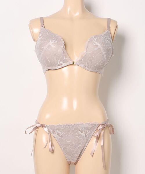 セール】ピオニーレースフロントホックブラジャー&ショーツ「ほどけ