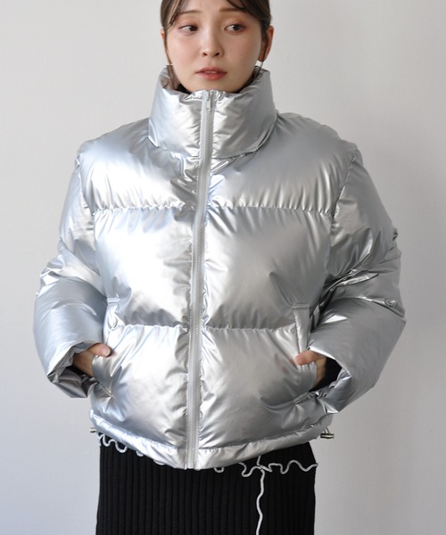 セール】メタリック中綿フェイクダウンジャケット（ダウンジャケット