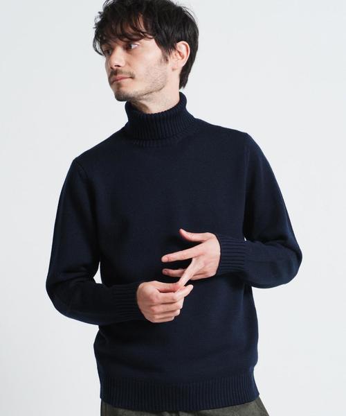 green label relaxing(グリーンレーベルリラクシング)の「MERCE/W タートルネックニット 7G(ニット/セーター・メンズ・ホワイト/グレー/ネイビー・SMALL/X-LARGE/LARGE/MEDIUM)」の3枚目の写真