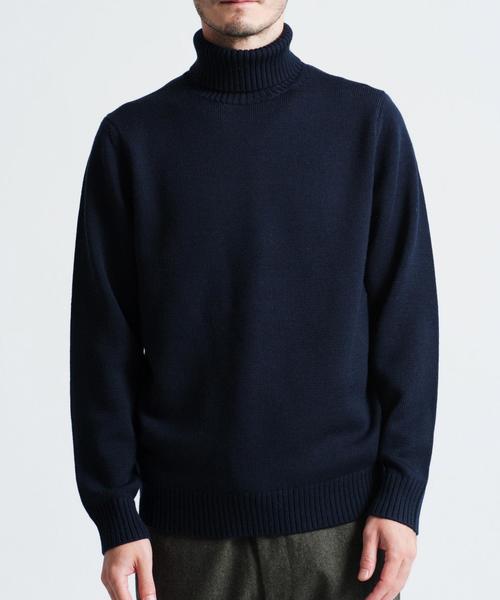 green label relaxing(グリーンレーベルリラクシング)の「MERCE/W タートルネックニット 7G(ニット/セーター・メンズ・ホワイト/グレー/ネイビー・SMALL/X-LARGE/LARGE/MEDIUM)」の4枚目の写真