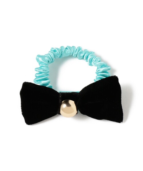 Ray BEAMS(レイビームス)の「LOTUS PINK / ベルベット リボン ヘアゴム(ヘアゴム・レディース・ブラック/ミント・ONE SIZE)」の2枚目の写真