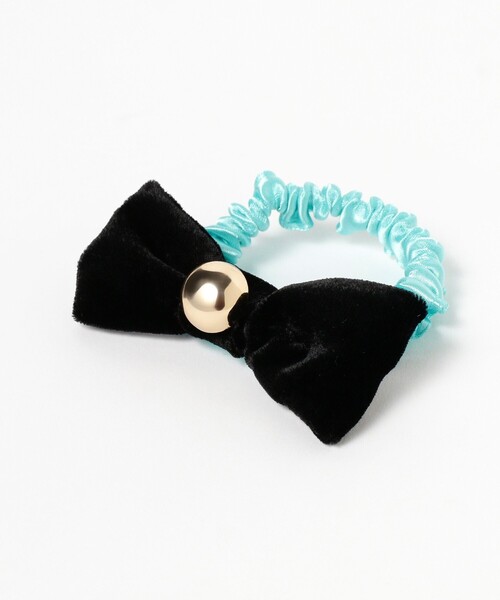 Ray BEAMS(レイビームス)の「LOTUS PINK / ベルベット リボン ヘアゴム(ヘアゴム・レディース・ブラック/ミント・ONE SIZE)」の4枚目の写真