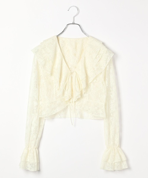 らずみゃ セール】レースフリルブラウス 140689（シャツ/ブラウス）｜Heather