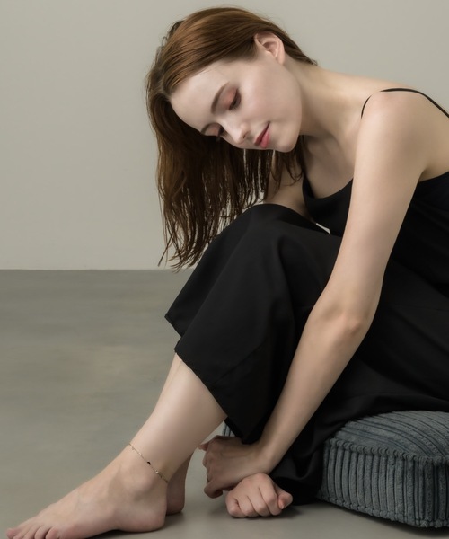 [ギリシャ発] クレッセントムーン Moonstone アンクレット S925 Flat link chain anklet silver｜cross Jewellia｜金アレ対応