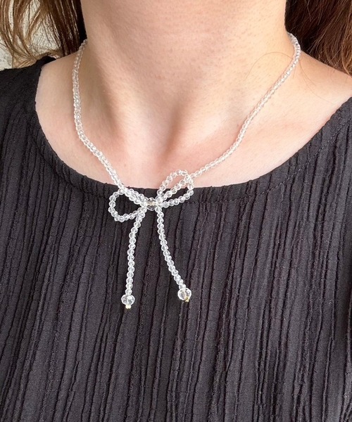 【美品】【即完】Kaoyorinakami ビーズネックレス お花のビーズネックレス（GY） | Alma_México